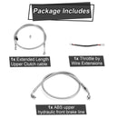 Throttle by Wire Extensions, ABS Upper Hydraulic Front Brake Line, Clutch Line Kit for 2020 - 2024 Harley Softail Fat Bob/Low Rider (for 12" - 14" Handlebar ABS) - Mofun - 90109037
