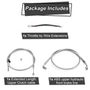 Throttle by Wire Extensions, Extended Length ABS Upper Hydraulic Front Brake Line, Clutch cable Kit for 2018 - 2024 Softail Fat Boy 114 (for 12" - 14" Handlebar ABS) - Mofun - 90109041