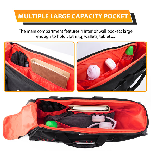 Black Oxford&Leather Red Flame Saddlebag Organizer Liners Bag for 1993 - 2024 Harley Touring Hard Saddlebag - Mofun - 90209022