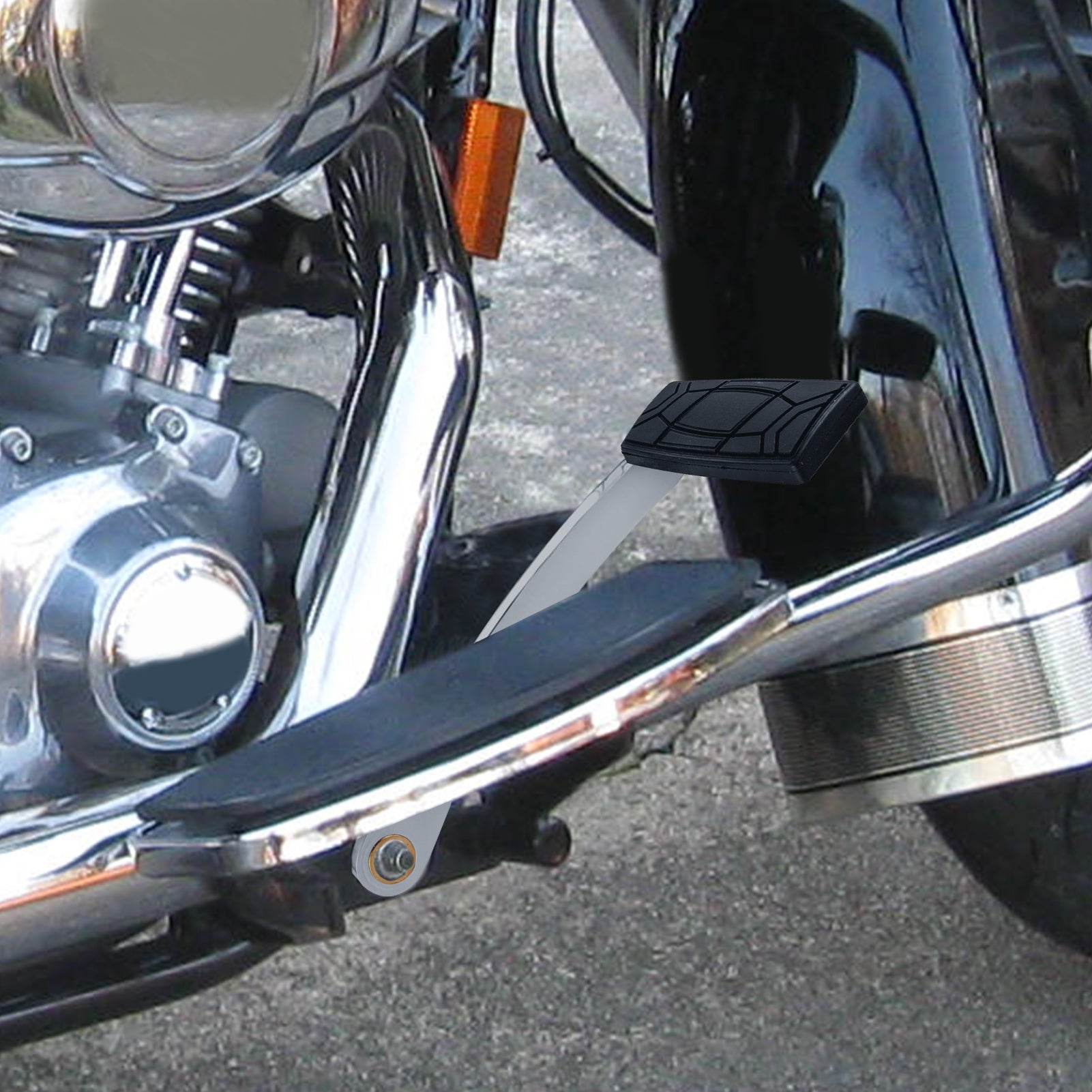 1997-2007 Harley Touring Models & Softail FL Chrome Rear Brake Pedals-5