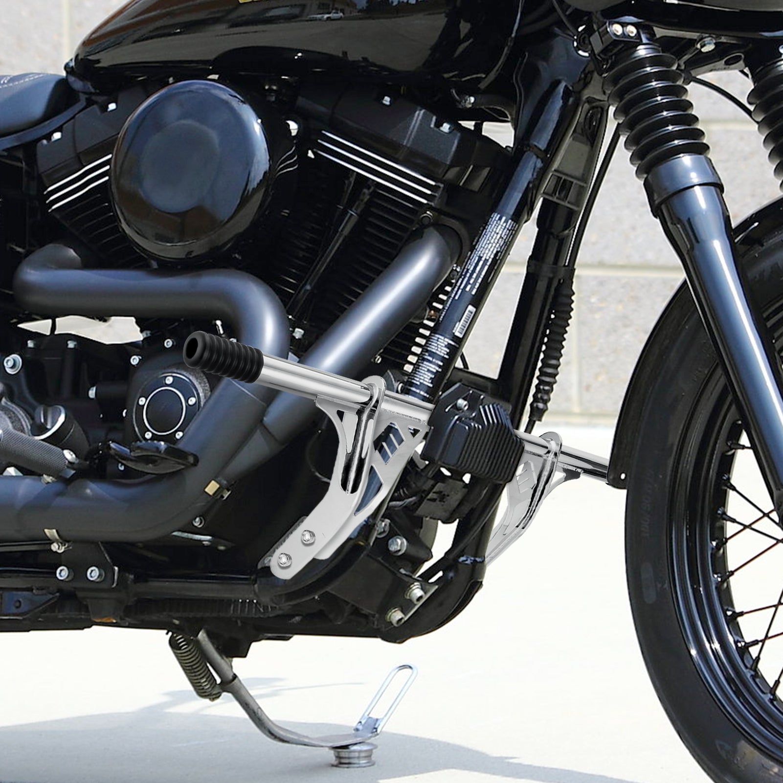 Chrome Front Highway Engine Guard Crash Bar for 2006 - 2017 Harley Davidson Dyna w/ Mid Control Models - Mofun - 90201081