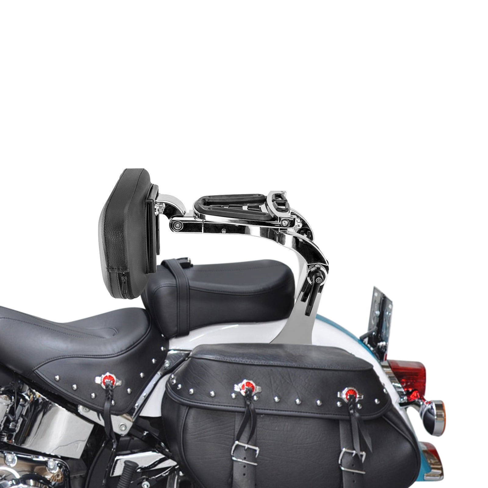 Harley Softail FLST FLSTC FLSTS FLSTSC Chrome Multi-Purpose Adjustable Backrest Kit-8