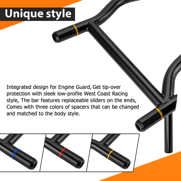 Gloss Black Rear SaddleBag Guards Crash Bar for 1997 - 2008 Harley Road King/Road Glide/Electra Glide - Mofun - 90202031