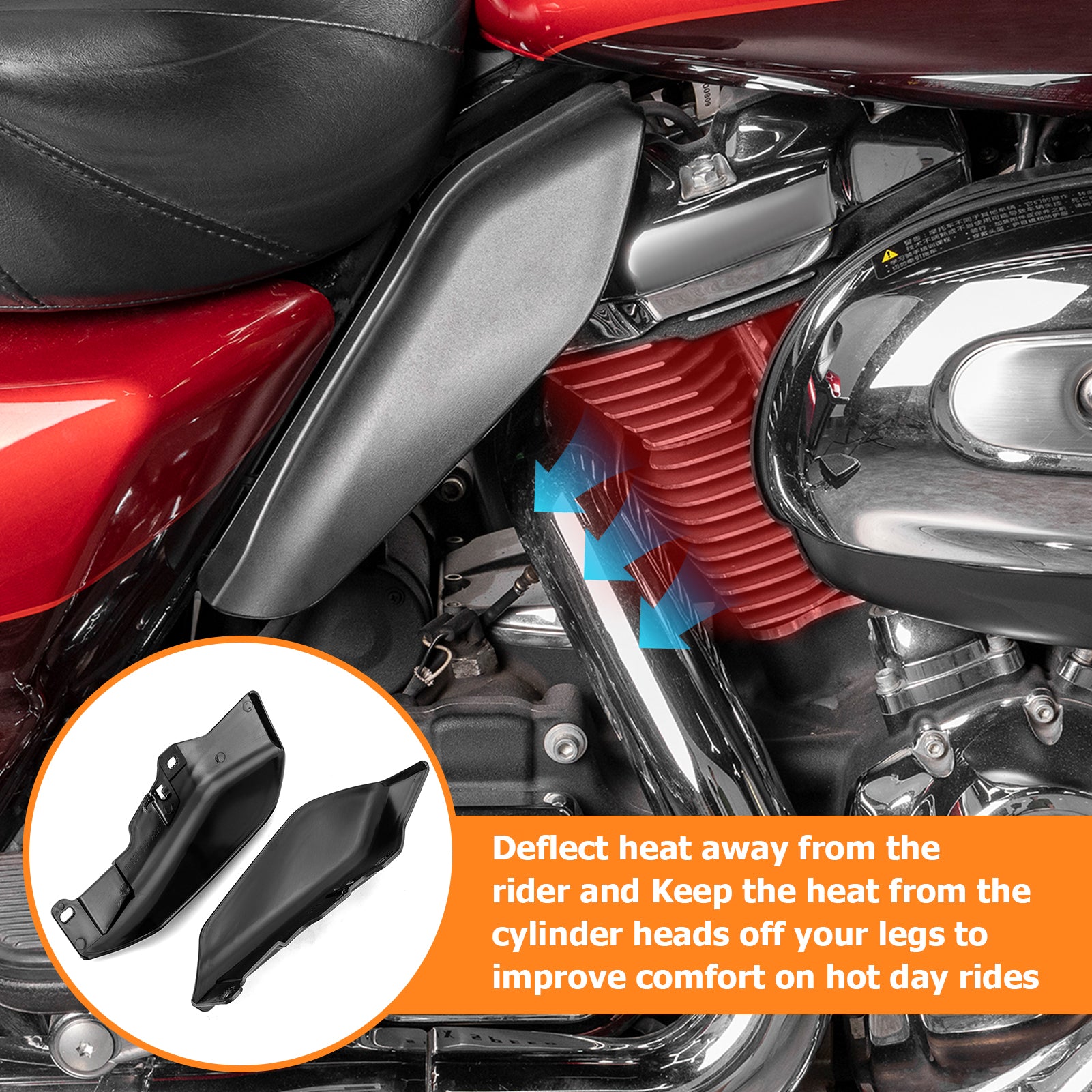 2014-2024 Harley Touring & Trike Model Matte Black Bolt-on BS Plastic Mid Frame Air Deflectors