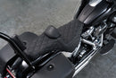 For 2018-2026 Harley Softail Street Bob/ Softail Heritage Classic Black Double Stitching One-Piece 2-Up Seat Driver Passenger Seat with Driver Backrest Cushion Pad-8