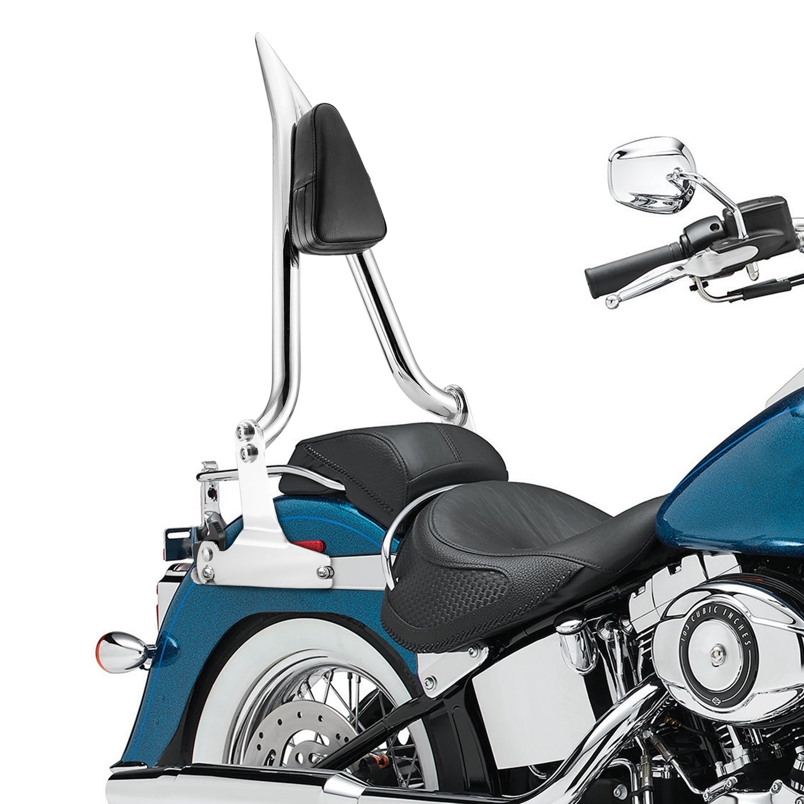 Harley Softail Fat Boy /Deluxe /Springer Classic 23" Chrome Quick Release Passenger Sissy Bar Backrest