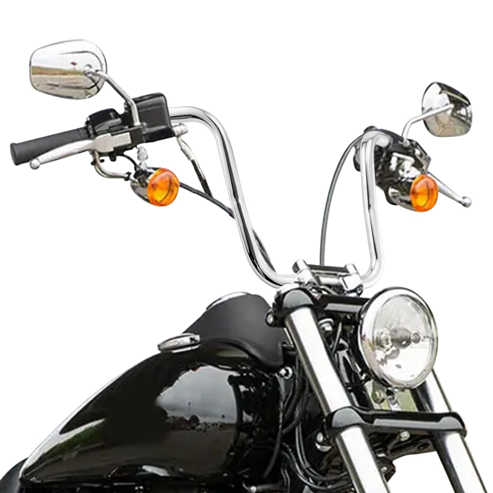 Harley Softail Fat Bob FXFB Breakout FXSB Chrome 1.25" Clamp 14" Rise Ape Monkey Bar Handlebar