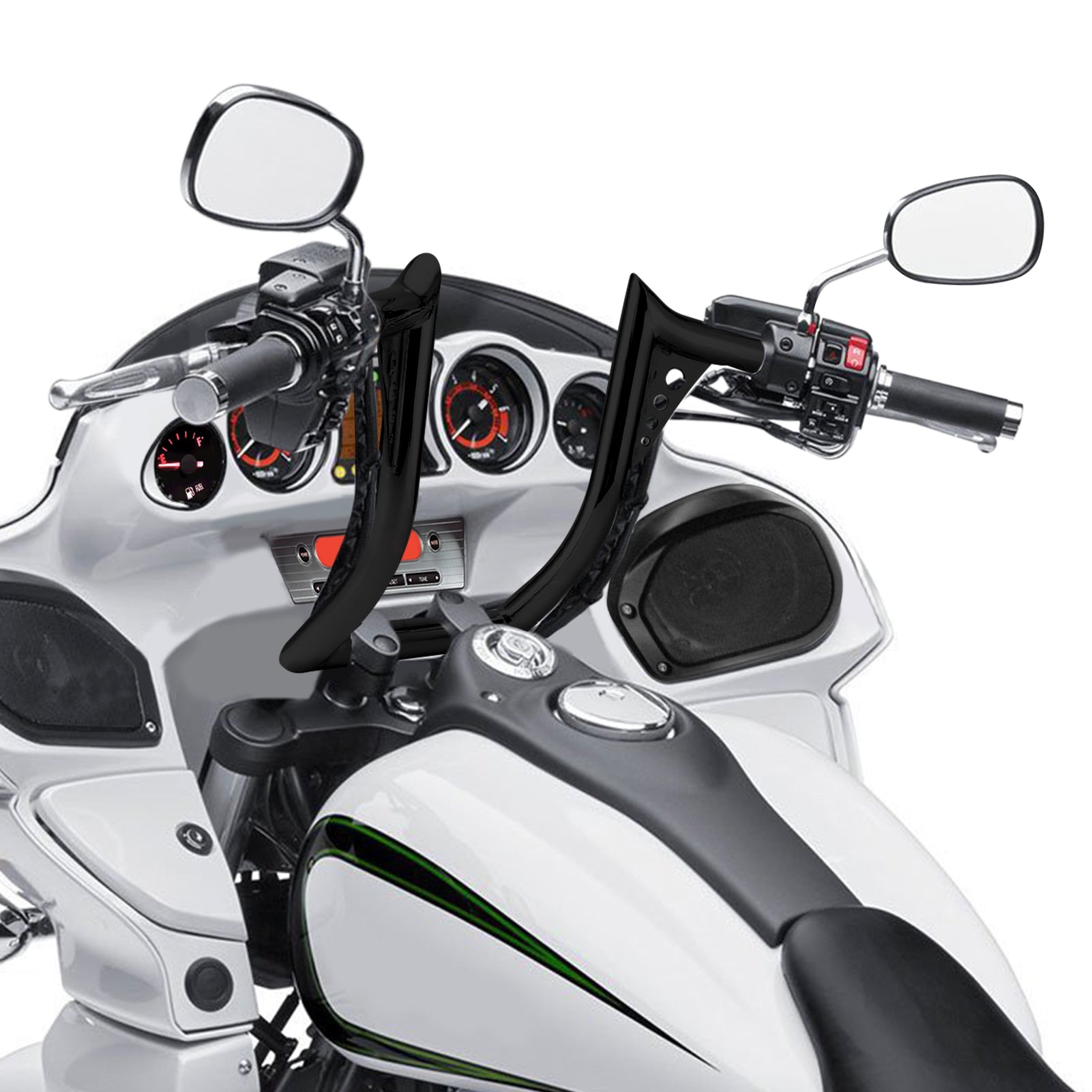 2011-2024 Kawasaki Vulcan 1700 Vaquero Voyager Gloss Black 12" Ape Hanger Handlebar