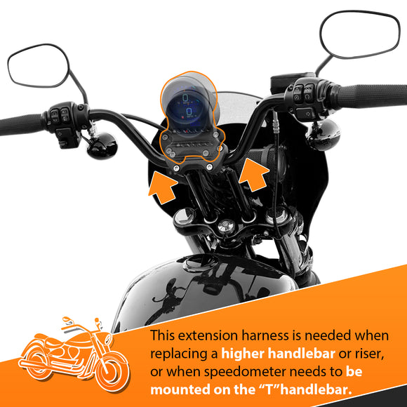 2014 - 2024 Harley Road King & Sportster Plug&Play 36" Speedometer Instrument Extension Harness - Mofun - 90107041
