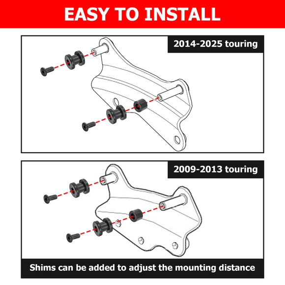 Bolt-On Docking Hardware Kit for 2009-2025 Harley Touring Sissy Bar/Luggage Rack