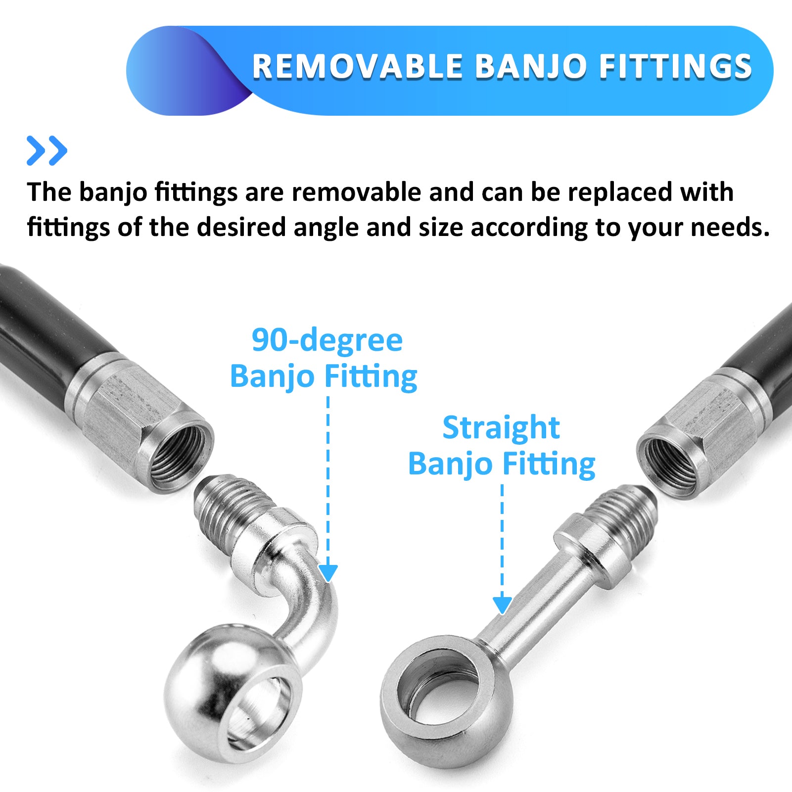 Non - ABS Hydraulic Front Brake Line, Throttle Cable, Clutch Cable Kit for 1995 - 2003 Harley Sportster w/Non - ABS (for 16