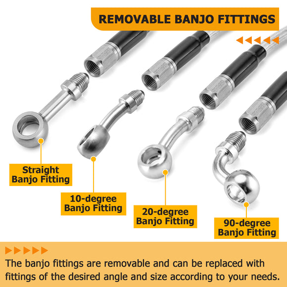 Throttle by Wire Extensions, Extended Length ABS Hydraulic Front Brake Line, Clutch Line Kit for 2021 - 2024 Harley Touring (for 16" - 18" Handlebar ABS) - Mofun - 90109011