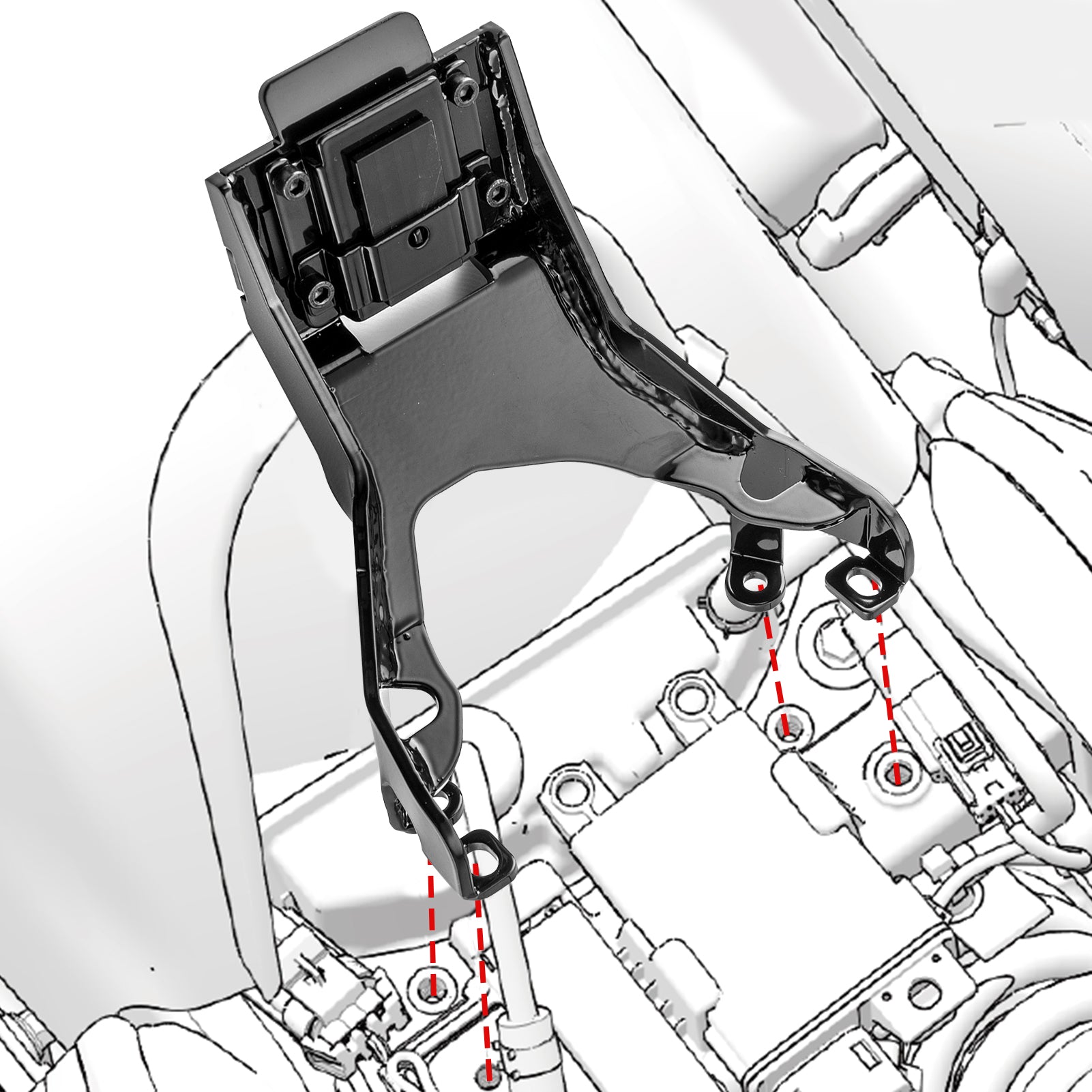 2020-2024 Indian Challenger Steel Rider Backrest Mount (OEM: #2884178)