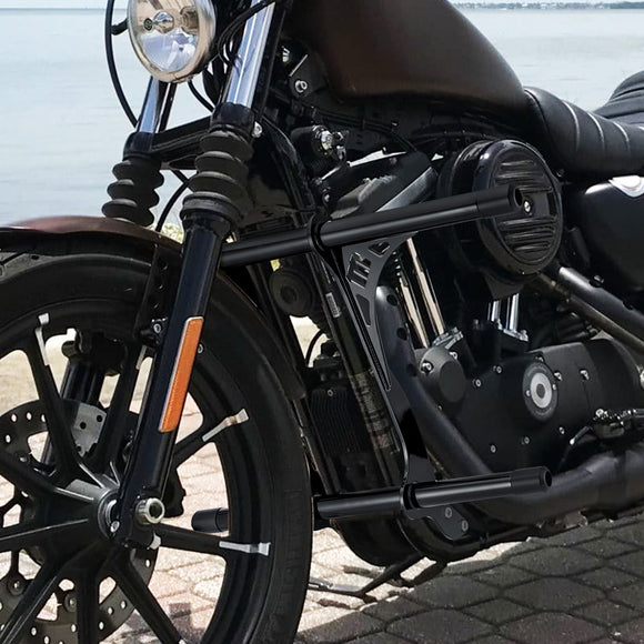 Front Highway Engine Guard Crash Bar for 2004 - 2022 Harley Sportster 883/1200 w/ Forward or Mid Control Models - Mofun - 90201084