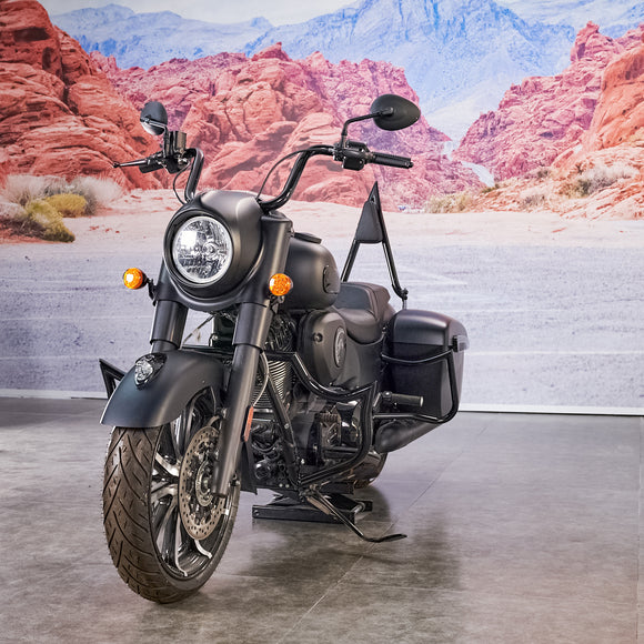 For 2017-2026 Indian Roadmaster/Chieftain/Springfield Gloss Black Front Engine Guard & Rear Crash Bar