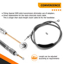 72 11/16" Extended Length Black Stainless Steel Clutch Cable for 2006 - 2017 Harley Dyna Softail - Mofun - 90112065