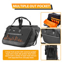 Black Oxford + Leather Orange Flame Saddlebag Liners Bag w/ Tool Pockets for 1993 - 2024 Harley Touring Hard Saddlebag - Mofun - 90209024