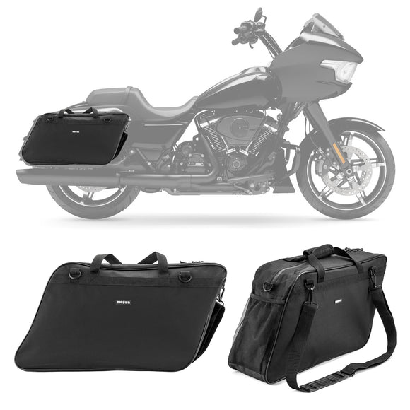 Pair Black Oxford Saddlebag Organizer Liners Bag for 1993 - 2024 Harley Touring Hard Saddlebag - Mofun - 90209021