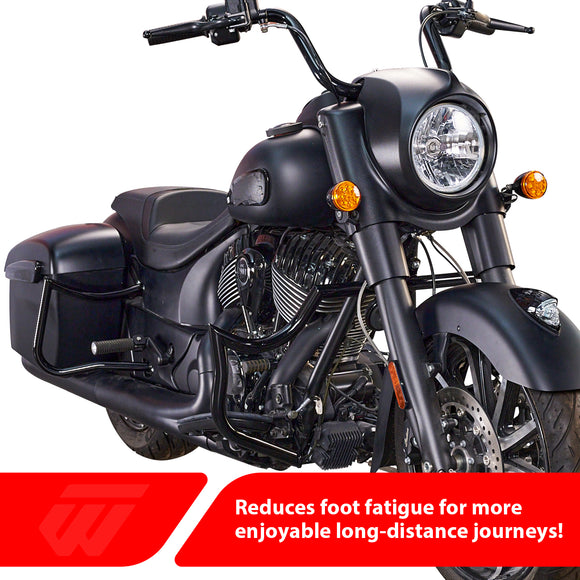 For 2017-2026 Indian Roadmaster/Chieftain/Springfield Gloss Black Front Engine Guard & Rear Crash Bar