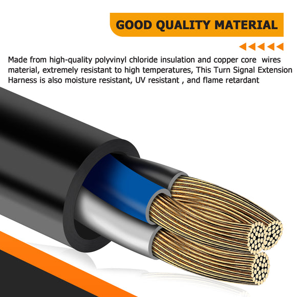 Plug&Play 4"/8"/12" Turn Signal Extension Harness for Harley Dyna Softail Sportster 883/1200 - Mofun - 90107045