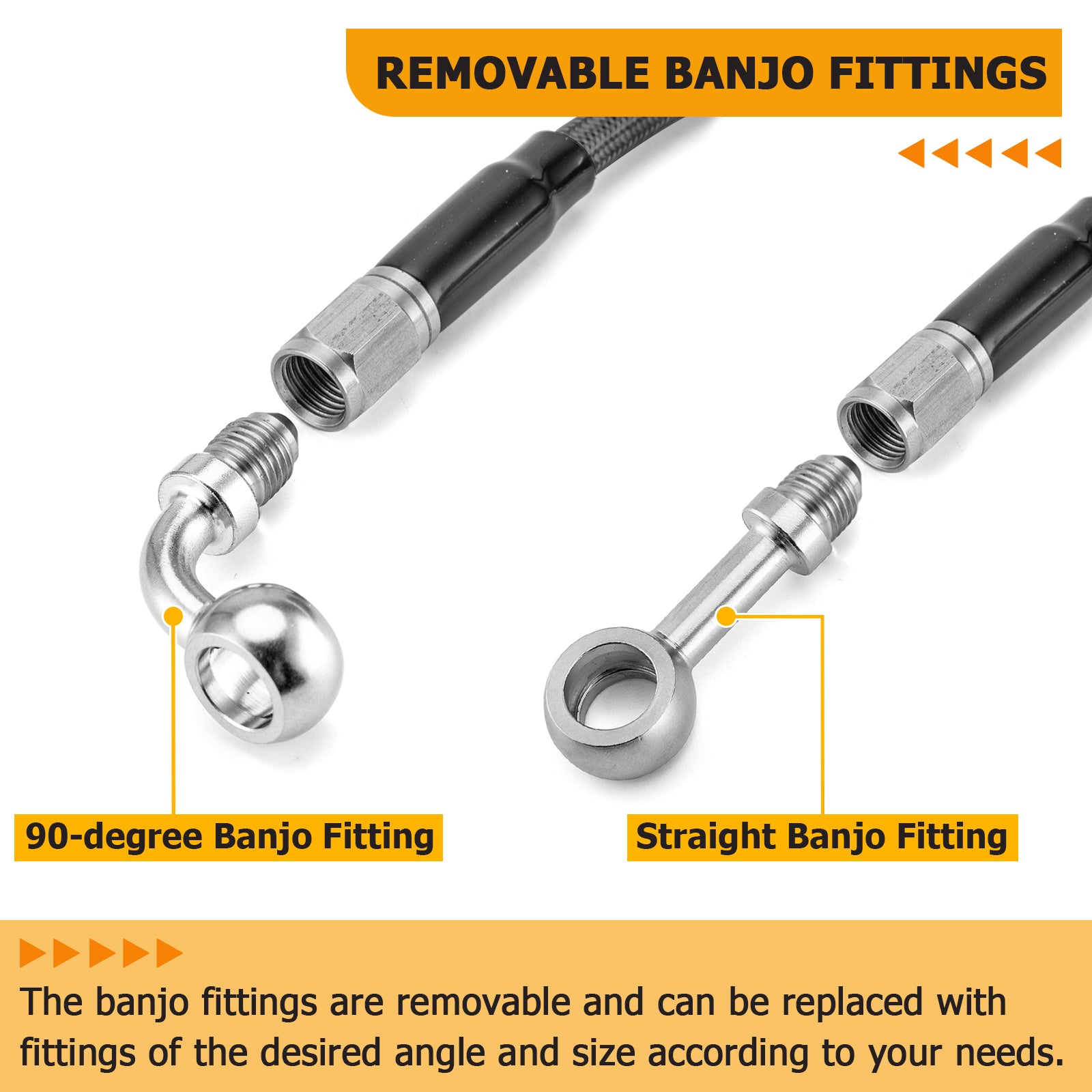 Black Non - ABS Hydraulic Front Brake Line, Clutch Cable, Throttle and Idle Cable Kit for Harley Softail Deluxe/Fat Boy/Rocker on 12