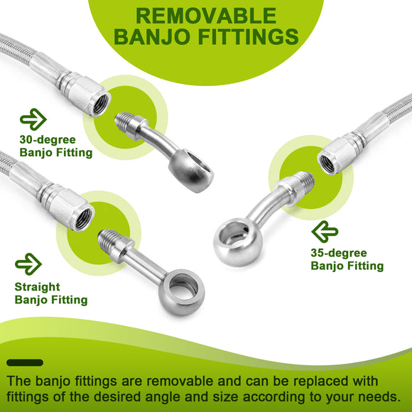 Extended Length Throttle and Idle Cable Kit, Extended Length ABS Upper and Lower Hydraulic Front Brake Line, Clutch Cable Kit for 2011 - 2014 Haley Softail w/ABS (for 14" - 16" Handlebar) - Mofun - 90109032