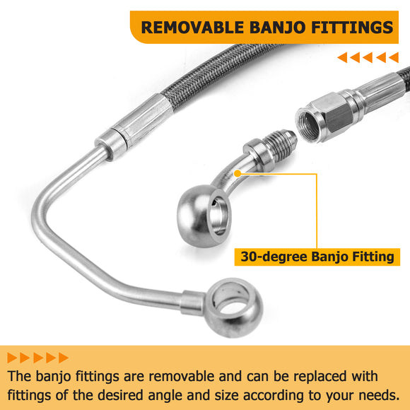 71" ABS Upper Hydraulic Front Brake Line Kit for 2008 - 2013 Harley Touring ABS (for 16" - 18" Handlebar) - Mofun - 90110063