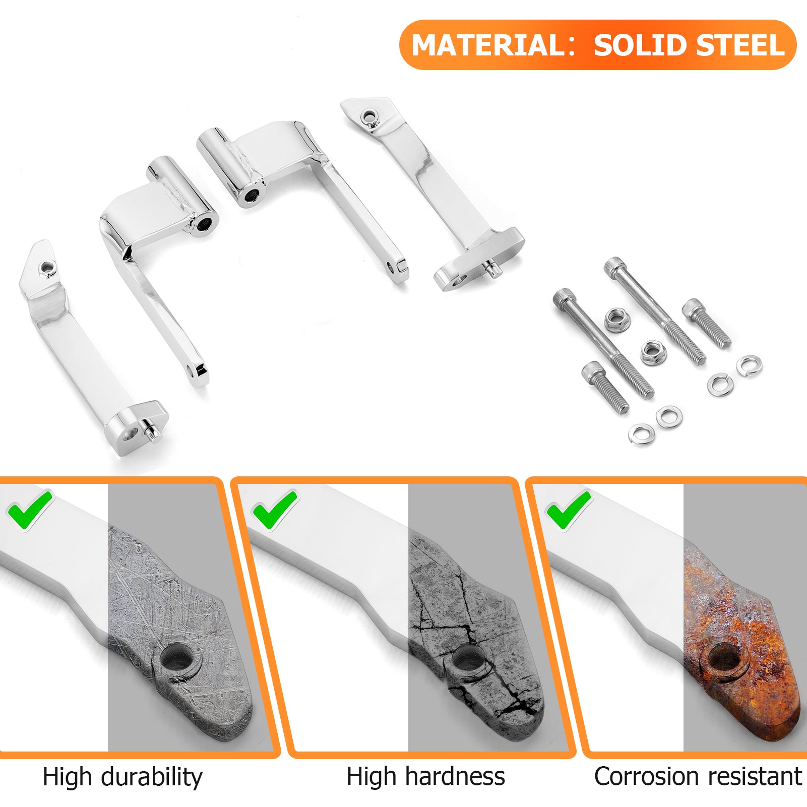 2009-2024 Harley Davidson FLHT FLHR FLTR FLHX Steel 2" Forward 1" Outward Driver Floorboard Relocation Brackets