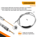 60 3/4" (1543mm) Extended Length Stainless Steel Clutch Cable for Harley Sportster XL 883 1200 Iron - Mofun - 90112004