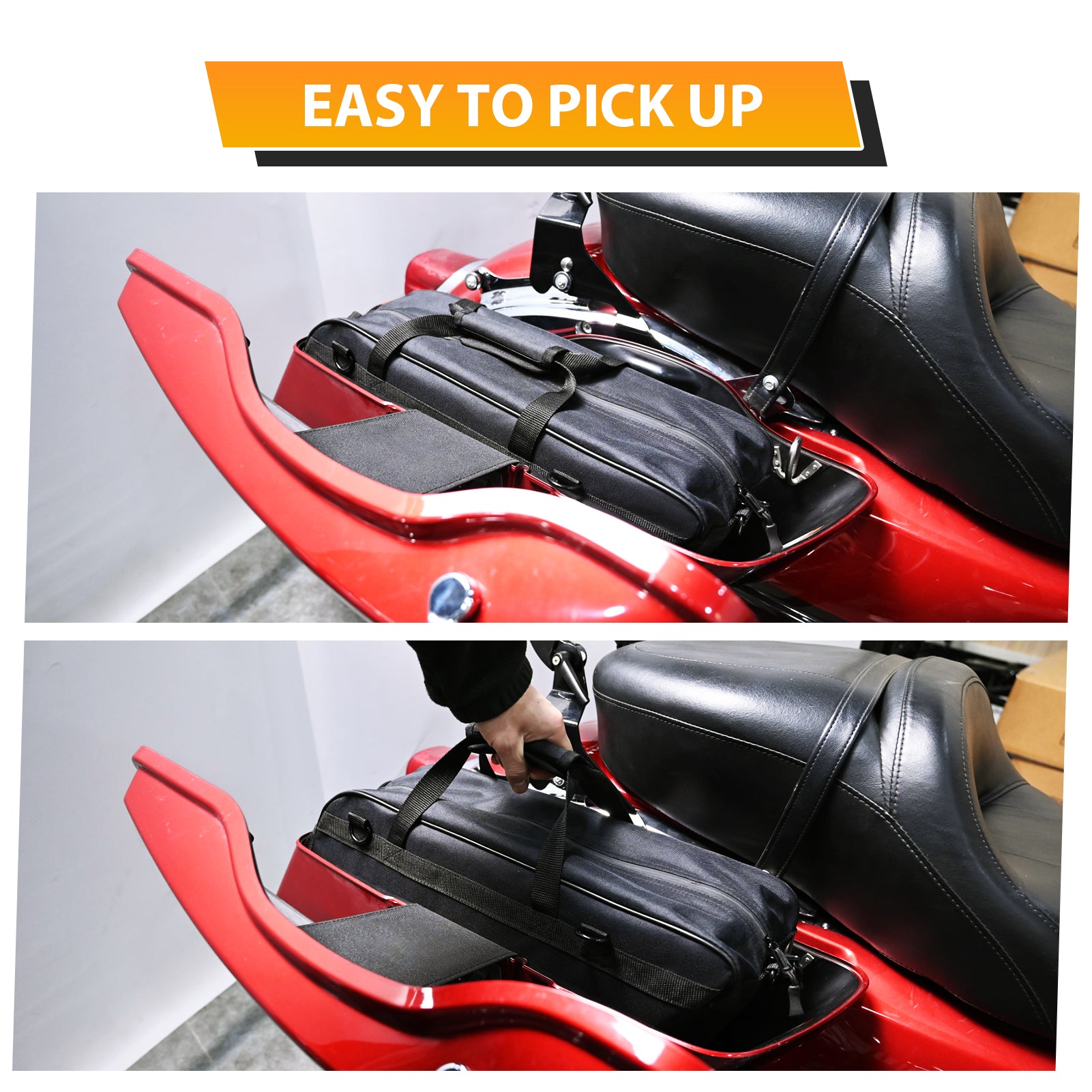 Pair Black Oxford Saddlebag Organizer Liners Bag for 1993-2024 Harley Touring Hard Saddlebag