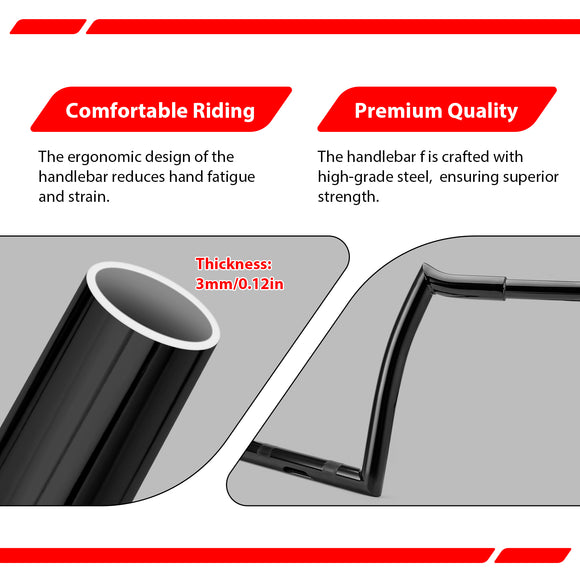 2018-2025 Indian Springfield & 2018-2021 Chief 12" Gloss Black APE Hanger Bar-Sharp Handlebar