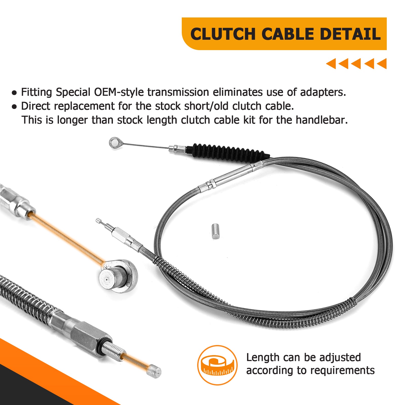 Black Non - ABS Hydraulic Front Brake Line, Clutch Cable, Throttle and Idle Cable Kit for Harley Softail Deluxe/Fat Boy/Rocker on 12