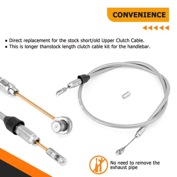 Throttle by Wire Extensions, Extended Length ABS Hydraulic Front Brake Line, Clutch Line Kit for 2021 - 2024 Harley Touring (for 12" - 14" Handlebar ABS) - Mofun - 90109009