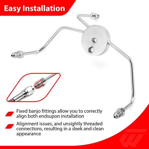 For 1996-2007 Harley Touring Road King/Road Glide/Electra Glide Extended Length without ABS Hydraulic Front Brake Line Kit (for 14"-16" Handlebar)