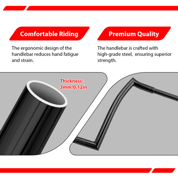 2018-2025 Indian Springfield & 2018-2021 Chief 14" Gloss Black APE Hanger Bar-Sharp Handlebar