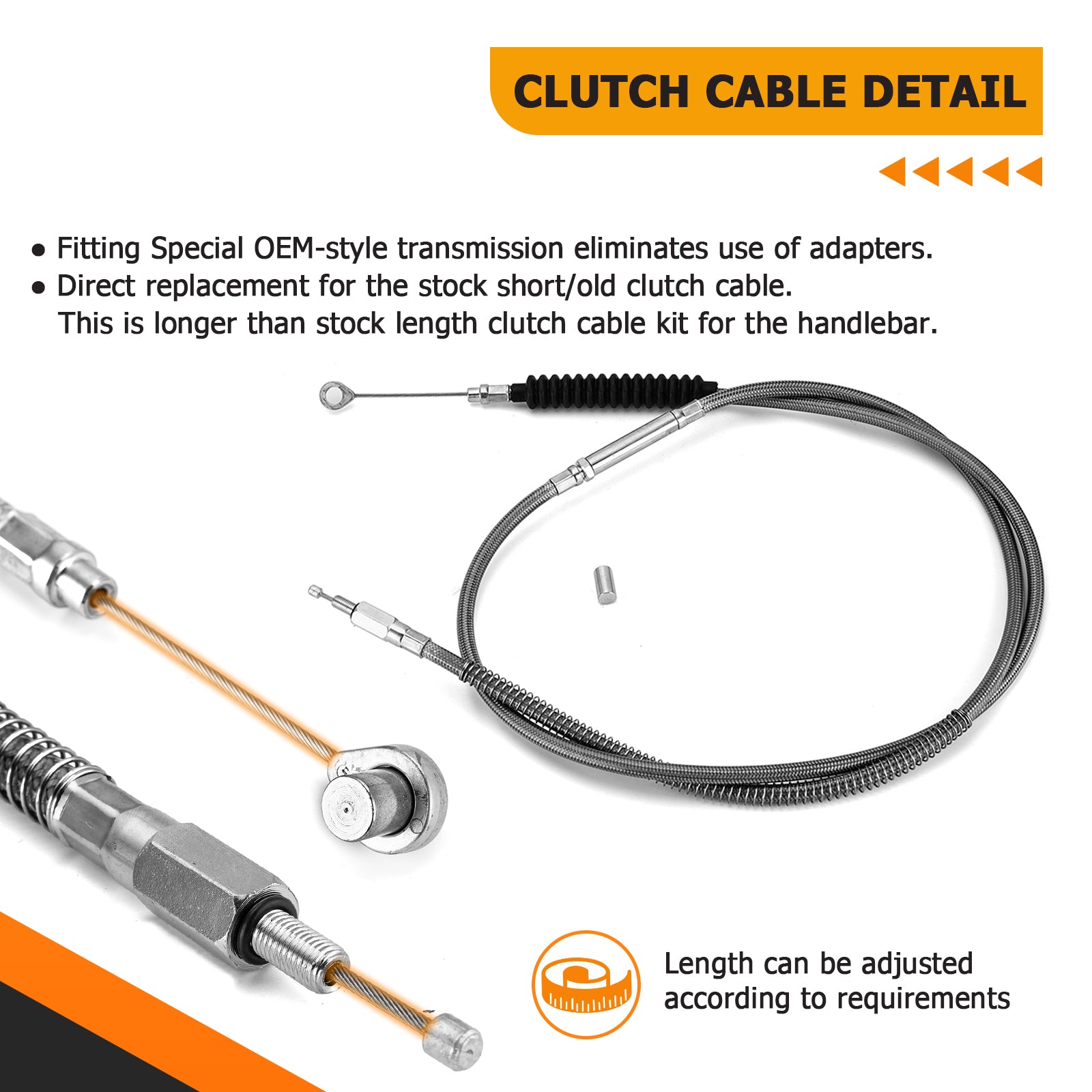 Black Non-ABS Hydraulic Front Brake Line, Clutch Cable, Throttle and Idle Cable Kit for 2001-2006 Harley Softail Classic/Night Train on 12"-14" Handlebar