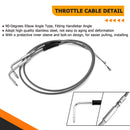 Black Non - ABS Hydraulic Front Brake Line, Clutch cable, Throttle and Idle Cable Kit for Harley Dyna Low Rider/Street Bob/Super Glide on 14" - 16" Handlebar (Non - ABS) - Mofun - 90109232