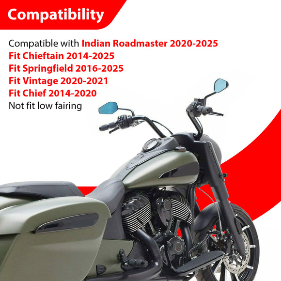 For 2017-2026 Indian Roadmaster/Chieftain/Springfield Gloss Black Front Engine Guard & Rear Crash Bar