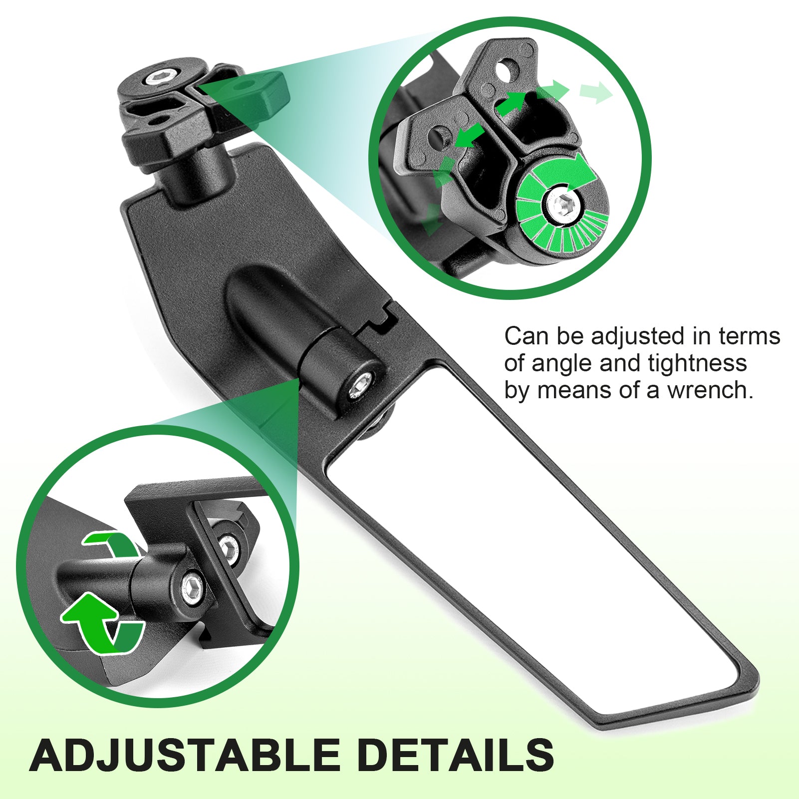 Rotable Adjustable Wind Wing CNC Side Mirrors Compatible with Most Sportbike Streetbike