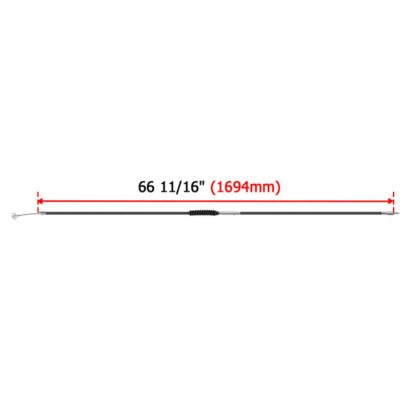 66 11/16" Extended Length Stainless Steel Clutch Cable for Harley - Davidson Touring Dyna Softail - Mofun - 90112021