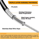 66 11/16" Extended Length Stainless Steel Clutch Cable for Harley - Davidson Touring Dyna Softail - Mofun - 90112021