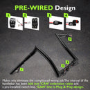 Gloss Black 12" Rise Pre - Wired Plug & Play Horn Style Ape Bar Handlebar for 2011 - 2024 Harley Softails & 2015 - Later Harley Touring Road King - Mofun - 90101652