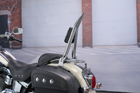 For 2005-2017 Harley Softail Deluxe & 2000-2005 Softail Night Train/ Softail Standard Sharp Angle Chrome 24" Passenger Backrest Sissy Bar