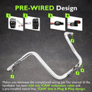 Chrome 14" Rise Pre - Wired Handlebar for 2011 - 2024 Harley Softails & 2015 - Later Harley Touring Road King - Mofun - 90101661