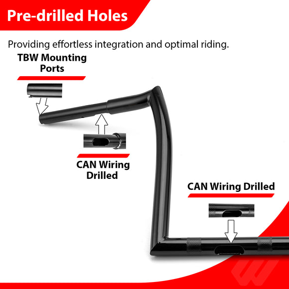 2018-2025 Indian Springfield & 2018-2021 Chief 14" Gloss Black APE Hanger Bar-Sharp Handlebar
