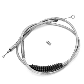 70 11/16" Extended Length Chrome Stainless Steel Clutch Cable for 1987 - 2006 Harley Big Twin & Softail - Mofun - 90112042