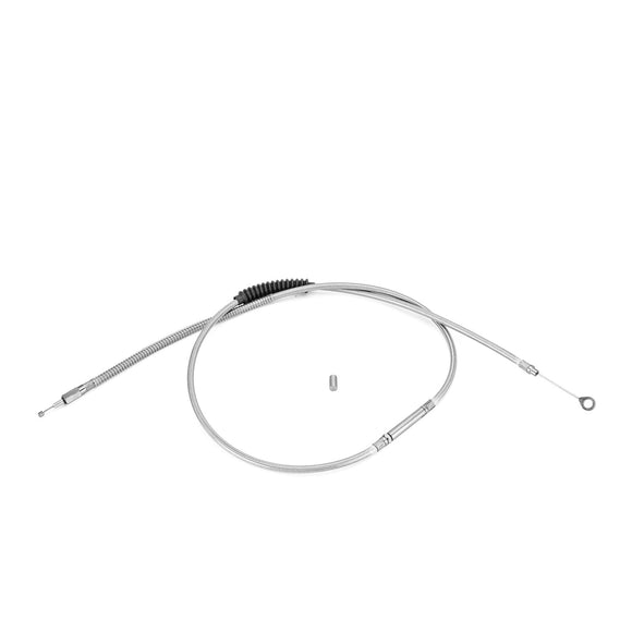 70 11/16" Extended Length Chrome Stainless Steel Clutch Cable for 1987 - 2006 Harley Big Twin & Softail - Mofun - 90112042