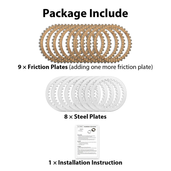 1994-1997 Harley Davidson Sportster XL Touring Softail Dyna & FXR Big Twin Models Clutch Steel Plate & Clutch Friction Plates Kit