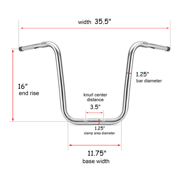 2017–2025 Harley Touring Road King Special FLHRXS 1.25" Clamp Ape Hangers Handlebar