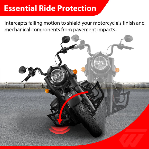 For 2017-2026 Indian Roadmaster/Chieftain/Springfield Gloss Black Front Engine Guard & Rear Crash Bar